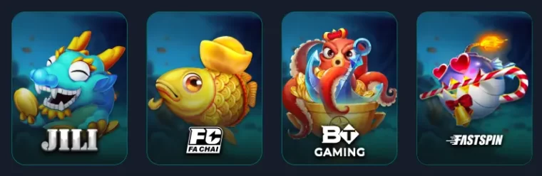 11PH multiplayer fishing game interface with cannons, targets, and underwater creatures